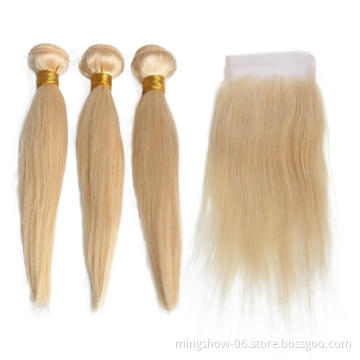 Natural hair extensions with 613 color, blonde hair extension dropship